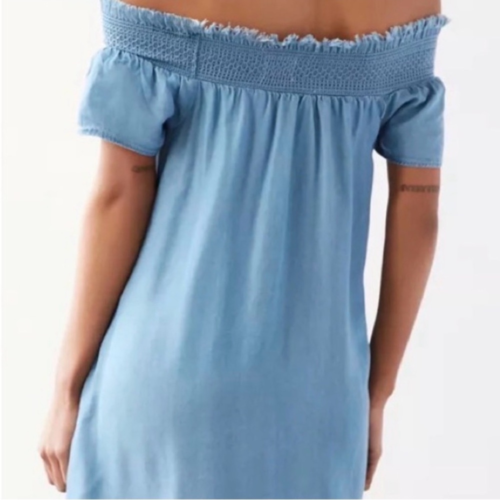 Off-Shoulder Light Blue Women's Dress